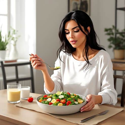 Kim Kardashian lunch illustration