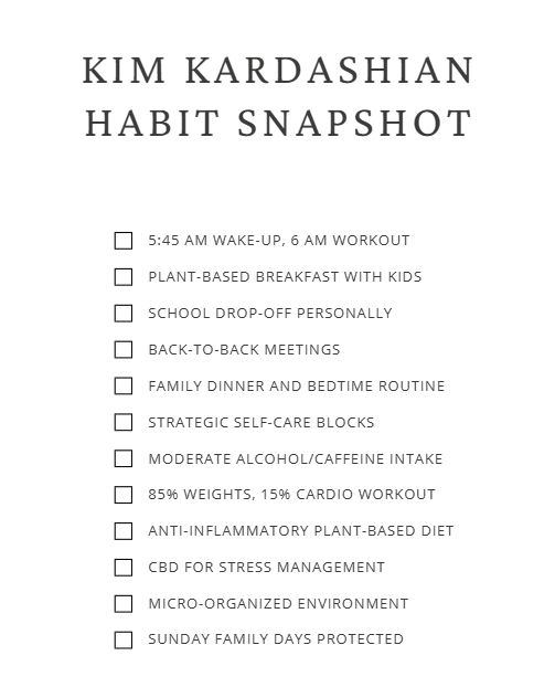 Kim Kardashian routine