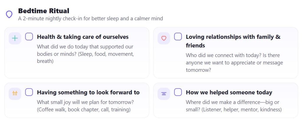 Interactive Bedtime Check In