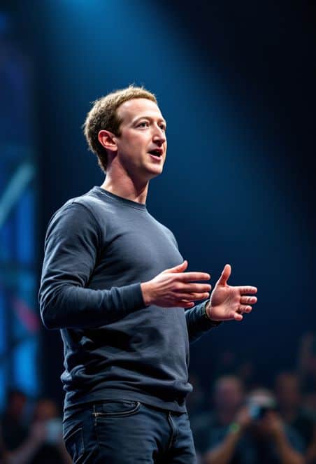 Mark Zuckerberg speaking illustration